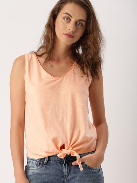 

Ms.Taken by Kriti Sanon Women Peach-Coloured Solid Top