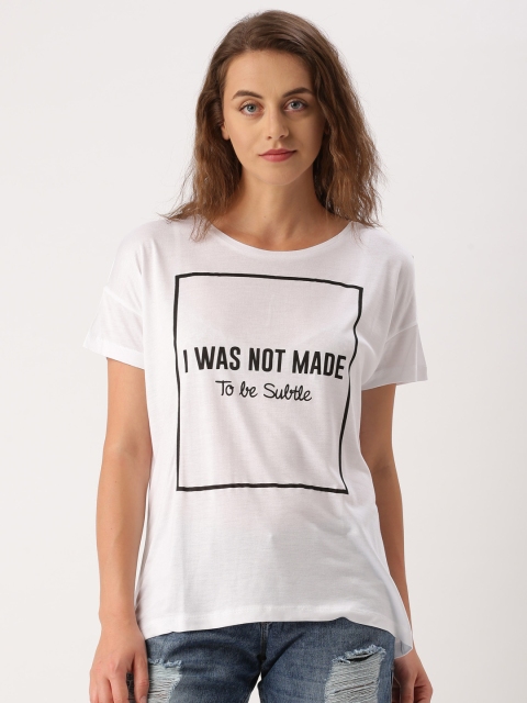 

Ms.Taken by Kriti SanonWomen White Printed Round Neck T-shirt