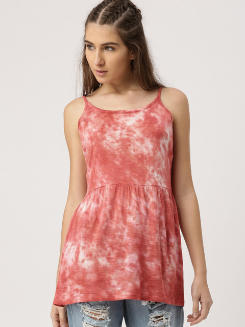 

Ms.Taken by Kriti Sanon Women Red Dyed Styled Back Top