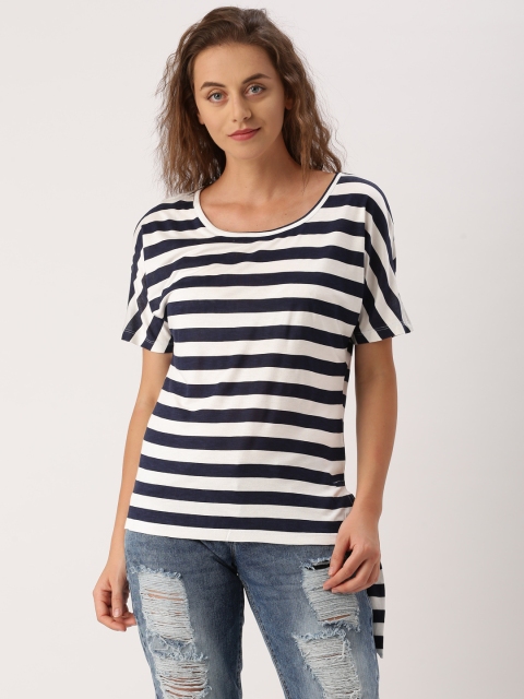 

Ms.Taken by Kriti Sanon Women Navy Blue & White Striped Top