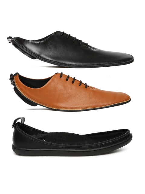

ACBC Men Pack of 2 Stringa Skin of Customizable Shoes with Sole, Black