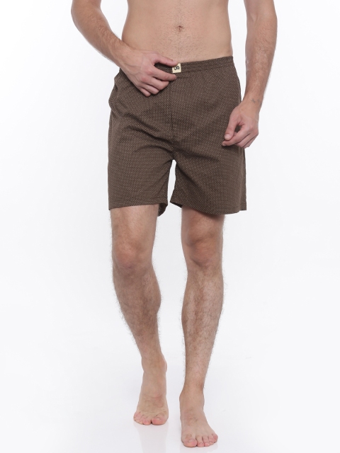 

Urban Dog Men Brown Printed Boxers UDBX91