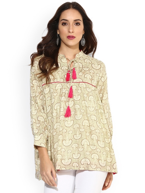 

Sangria Women Cream-Coloured Printed Top