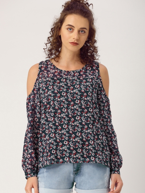 

Ms.Taken by Kriti Sanon Women Navy Blue Printed Top