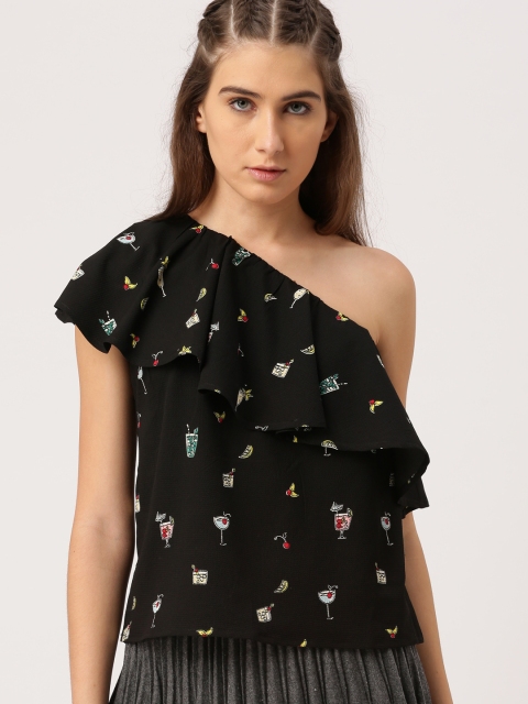 

Ms.Taken by Kriti Sanon Women Black Printed Top
