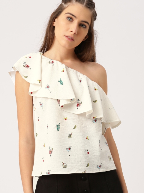 

Ms.Taken by Kriti Sanon Women Off-White Printed Top