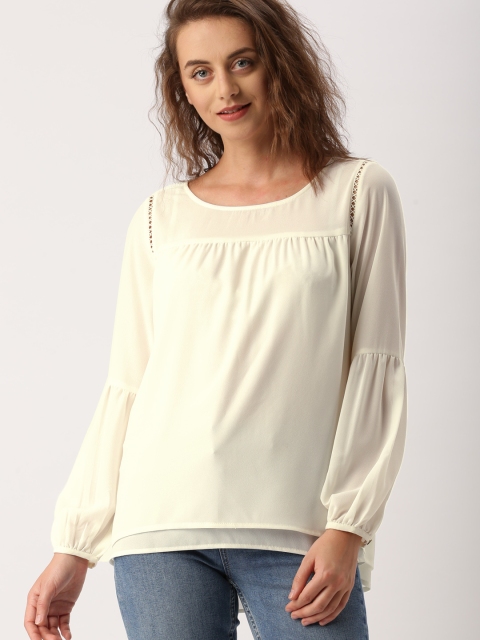

Ms.Taken by Kriti Sanon Women Off-White Solid Top