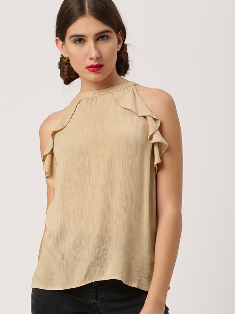 

Ms. Taken by Kriti Sanon Women Beige Solid Top