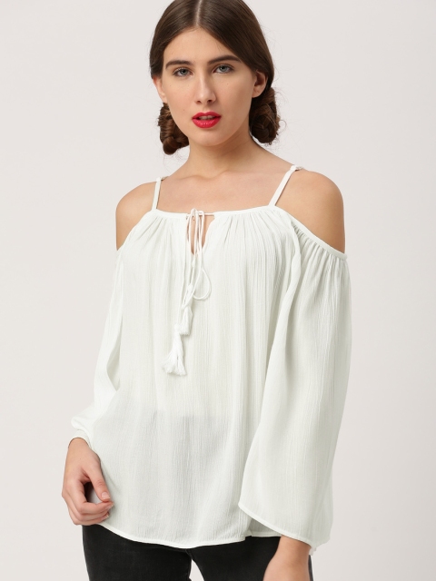 

Ms. Taken by Kriti Sanon Women White Solid Top