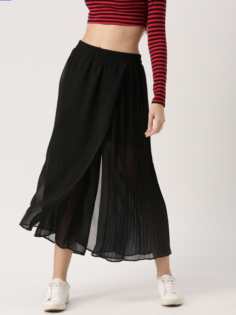 

Ms.Taken by Kriti Sanon Women Black Flared Solid Culottes