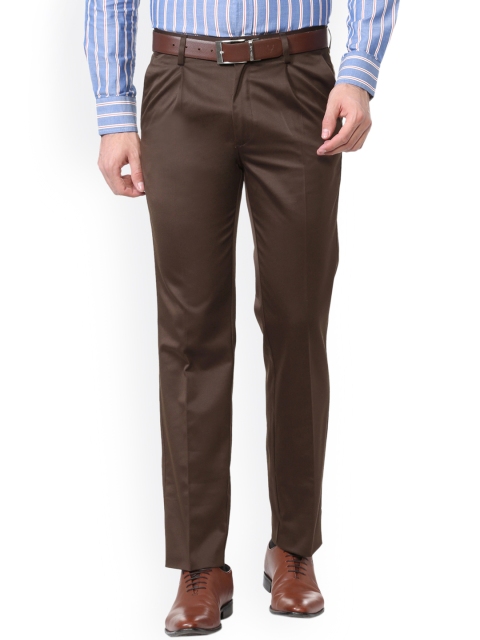 

Allen Solly Men Brown Regular Fit Solid Formal Trousers