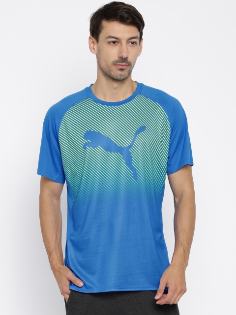 

Puma Men Blue Printed Round Neck PE_Running_Logo S S T-shirt