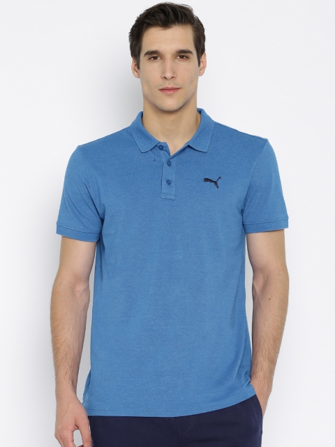 

Puma Men Blue Solid ESS Pique Slim Fit Polo T-shirt