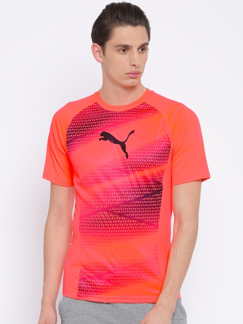 

Puma Men Orange Printed evoTRG T-shirt
