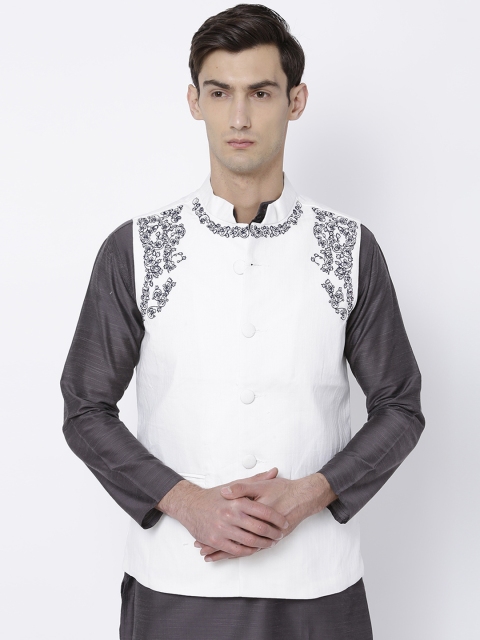 

Svanik White Nehru Jacket