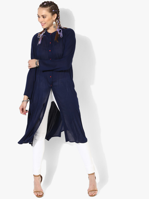 

Sangria Women Blue Solid A-Line Kurta