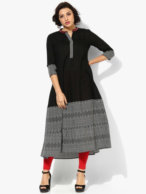 

Sangria Women Black Printed Anarkali Kurta