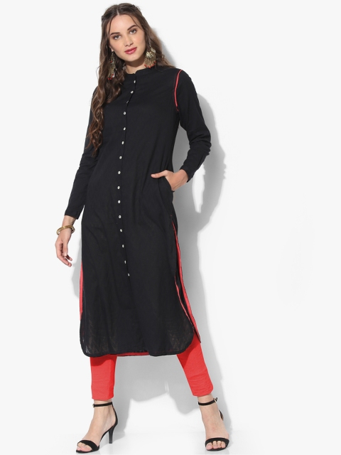 

Sangria Women Black Solid Pathani Kurta