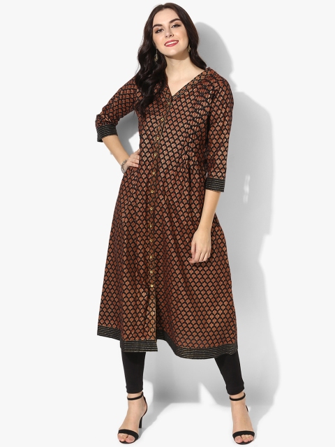 

Sangria Women Black & Red Printed A-Line Kurta