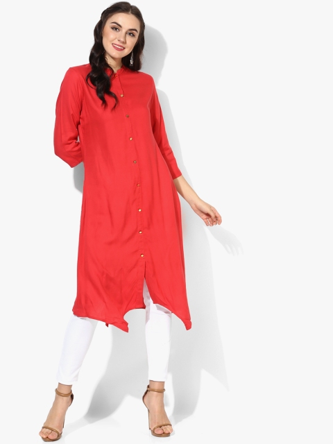 

Sangria Women Red Solid A-Line Asymmetric Kurta