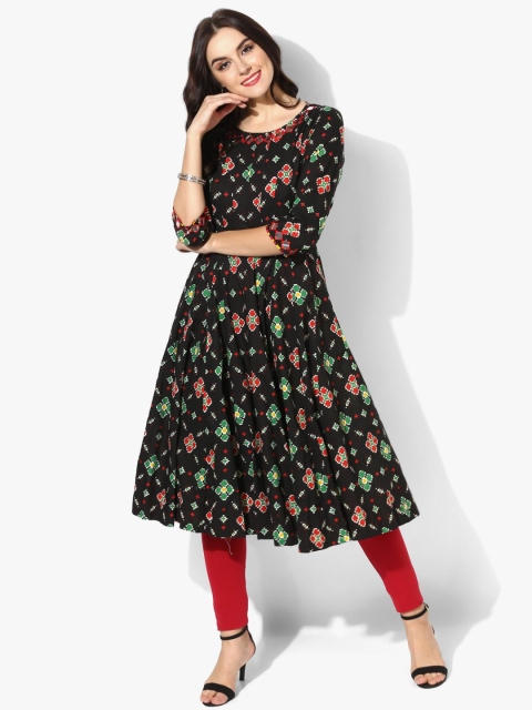 

Sangria Women Black Printed Anarkali Kurta