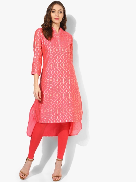 

Sangria Women Pink Printed Pathani Kurta