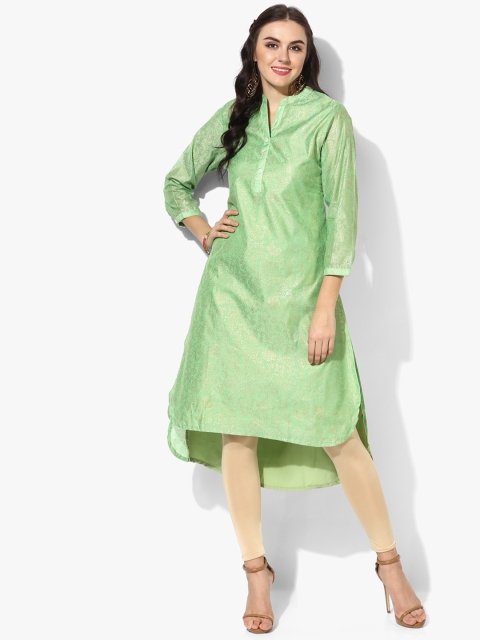 

Sangria Women Green Printed A-Line Kurta