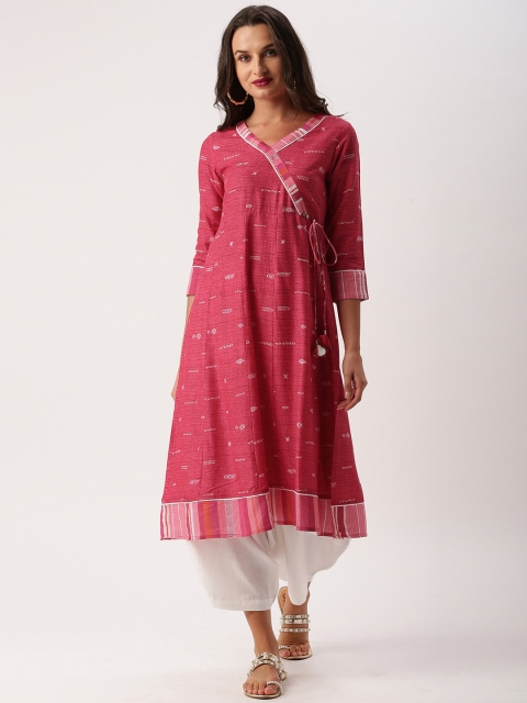 

IMARA Women Pink Printed A-Line Kurta