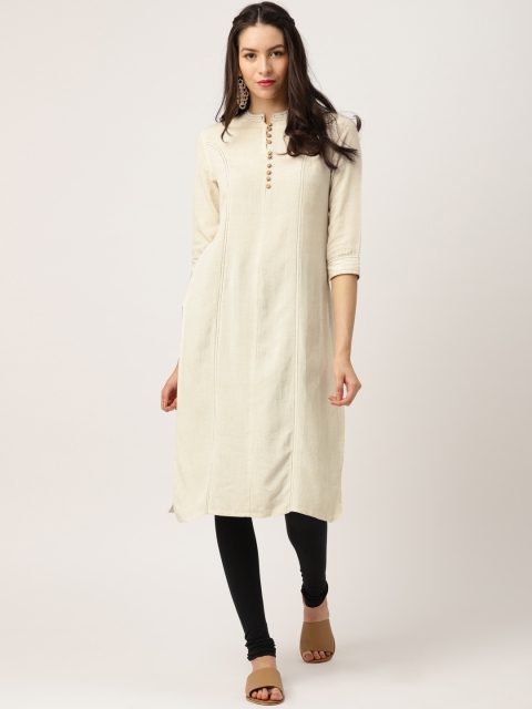 

IMARA Women Off-White A-Line Kurta