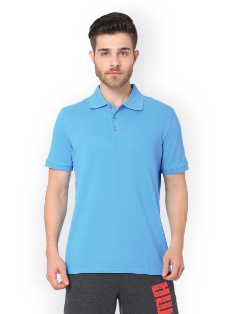 

Puma Men Blue Solid Polo Collar T-shirt