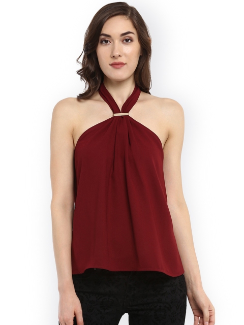 

Kazo Women Maroon Solid Top