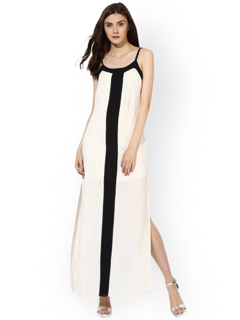 

Kazo Women Off-White Solid Maxi Dress