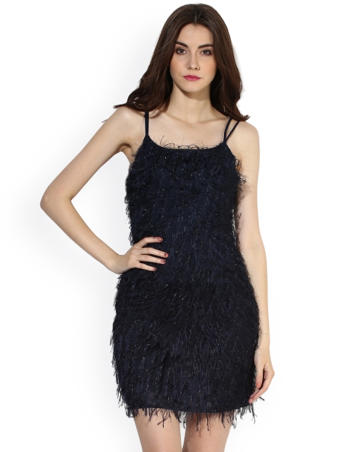 

Kazo Women Blue Frayed Bodycon Dress