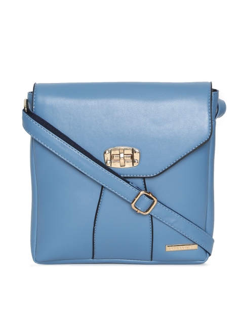 

David Jones Blue Solid Sling Bag
