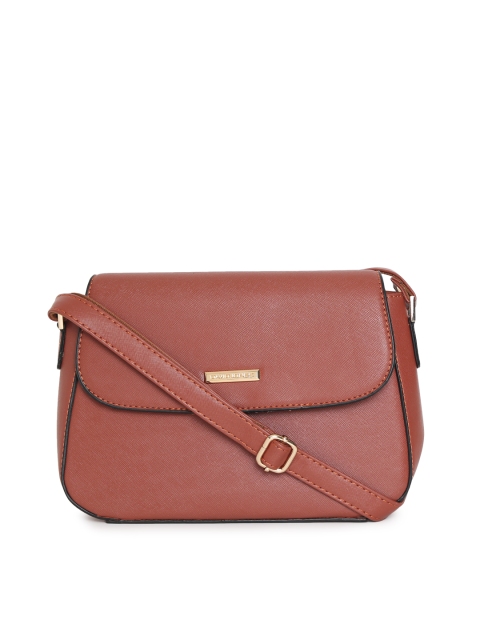 

David Jones Brown Solid Sling Bag