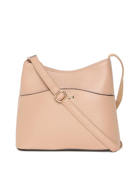 

David Jones Cream-Coloured Solid Sling Bag
