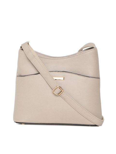 

David Jones Beige Solid Sling Bag