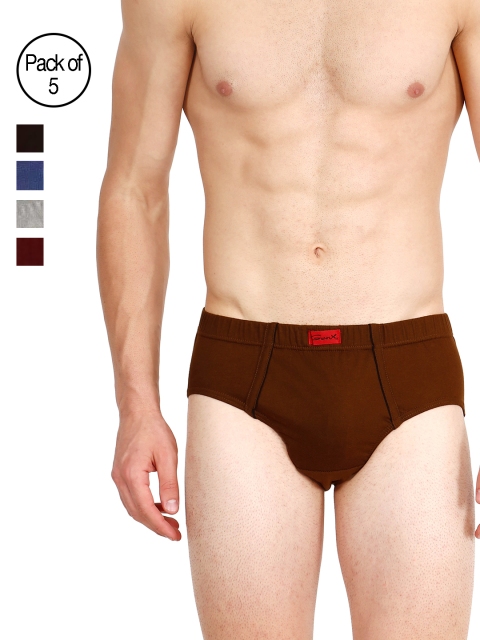 

Genx Men Pack of 5 Briefs GENX GUSTO IE-CDEFG, Brown