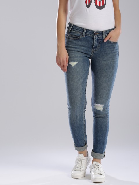 

Levis Women Blue Skinny Fit Mid-Rise Low Distress Stretchable Jeans
