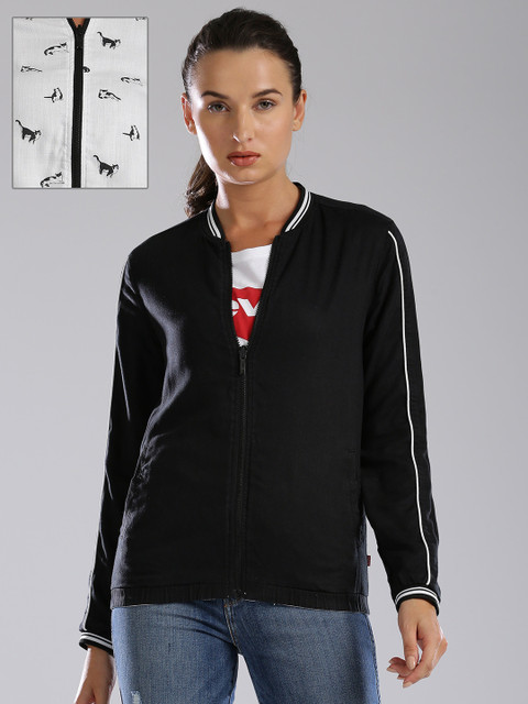 

Levis Women Black Printed Reversible Tailored Jacket