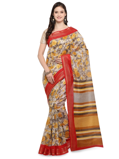 

Rajnandini Cream-Coloured Printed Cotton Blend Saree