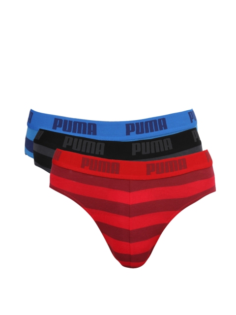 

Puma Men Pack of 3 Multicoloured Striped Briefs 91866201, Multi