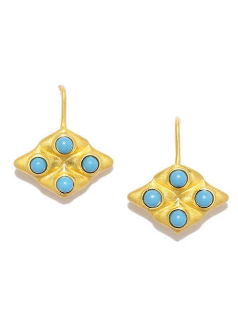 

Gehna Trellis Turquoise & 925 Sterling Silver Rhodium-Plated Drop Earrings, Gold