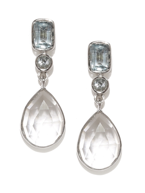 

Gehna Blue Topaz & Crystal Quartz Sterling Silver Drop Earrings