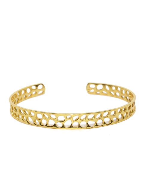 

Gehna Gold-Toned Silver Rhodium-Plated Cuff Bracelet
