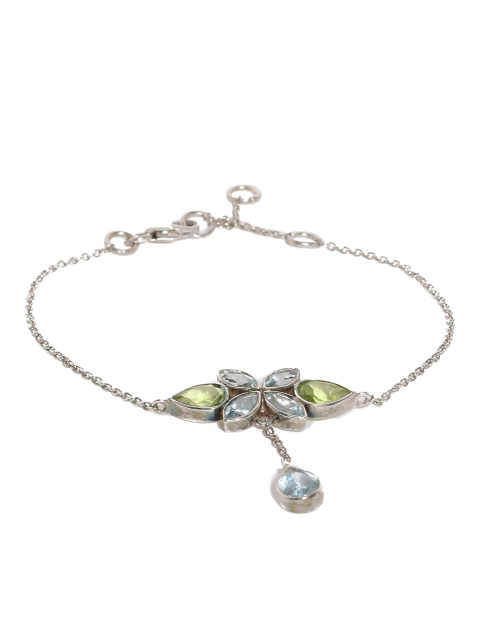 

Gehna Green and Blue Sterling Silver Charm Bracelet