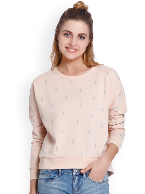 

ONLY Women Peach-Coloured Printed Sweatshirt