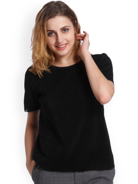

ONLY Women Black Solid Top