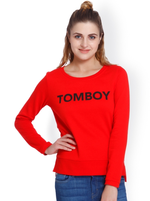 

ONLY Women Red Printed Sweatshirt