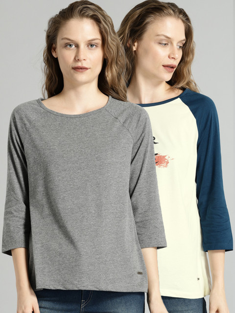 

Roadster Women Pack of 2 T-shirts, Off white
